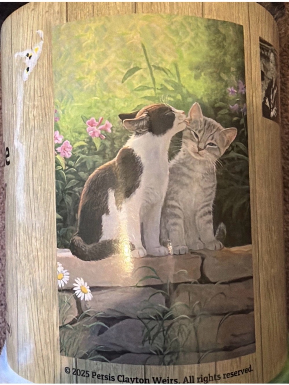 Cat Throw Blanket - Green Kissing Cats Design